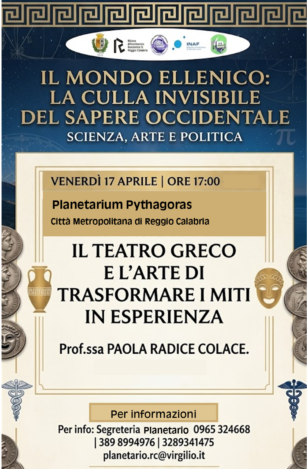 Al via il Corso di Formazione �Il mondo ellenico: culla invisibile del sapere occidentale�