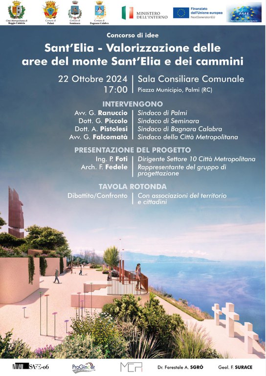 Marted� a Palmi la presentazione del concorso di idee per la valorizzazione delle aree e dei cammini del Monte Sant\'Elia