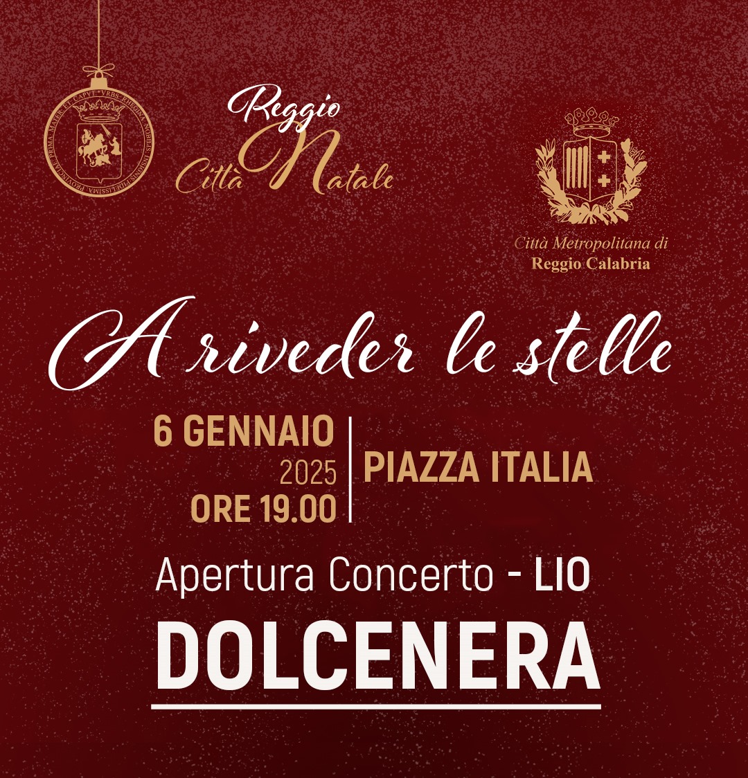 Il concerto gratuito di Dolcenera in piazza Italia chiuder� il programma delle festivit� natalizie della Citt� Metropolitana di Reggio Calabria